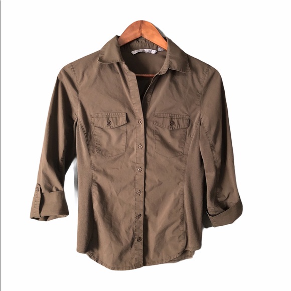 Signature by Larry Levine 3/4 Sleeve Button Down S